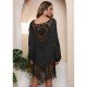  Boho Tassels Hollowed Out Patchwork Dress