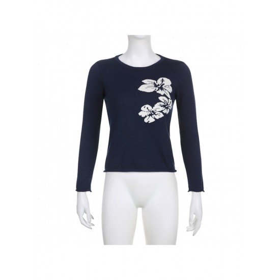 Flower Pattern Ladies Pullover Sweaters