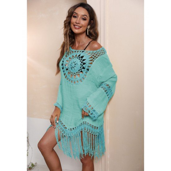  Boho Tassels Hollowed Out Patchwork Dress