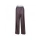 Contrast Color Straight Leg Elastic Waist Trousers