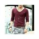  Casual Pure Color Men's Long Sleeve T-Shirt