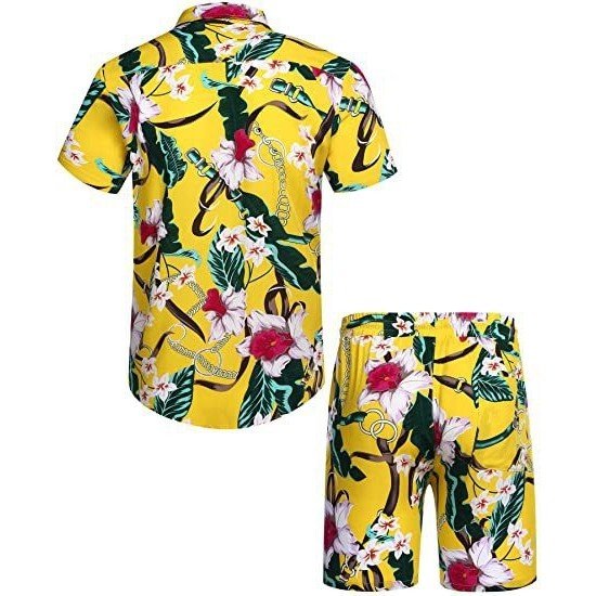 Summer Beach Printed 2 Piece Short Sets For Men