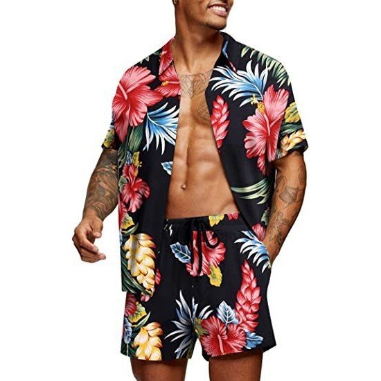 Summer Beach Printed 2 Piece Short Sets For Men