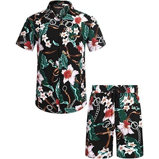 Summer Beach Printed 2 Piece Short Sets For Men