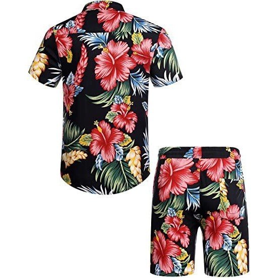 Summer Beach Printed 2 Piece Short Sets For Men