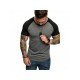  Men Summer Contrast Color Short Sleeve T Shirt