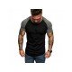  Men Summer Contrast Color Short Sleeve T Shirt