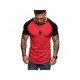  Men Summer Contrast Color Short Sleeve T Shirt