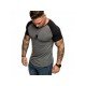  Men Summer Contrast Color Short Sleeve T Shirt