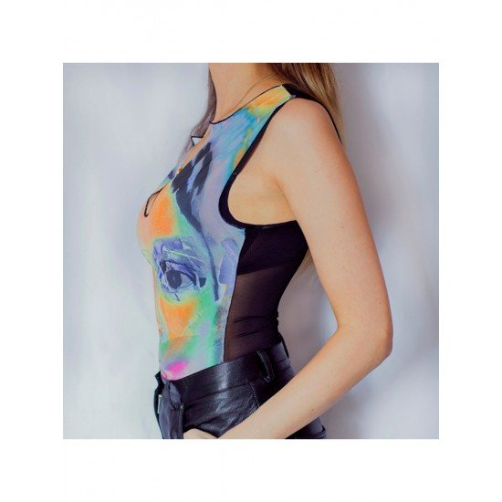  Summer 2022 Mesh Print Women's Vest Top