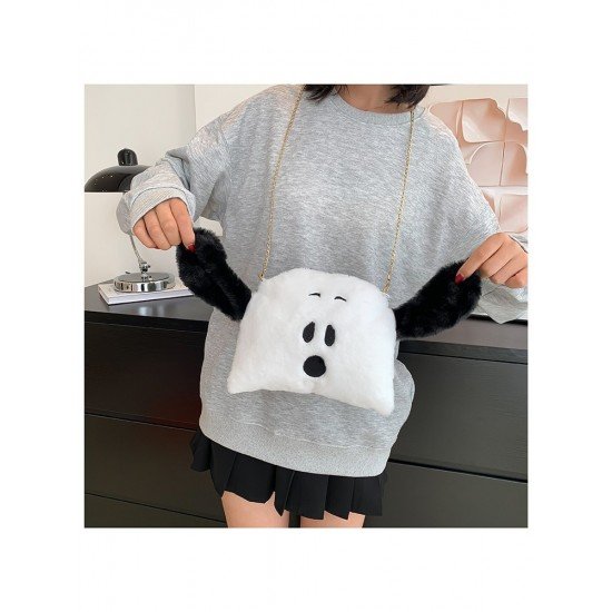  Cute Plush Contrast Color Women's Shoulder Bags