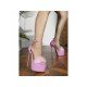  PU Pure Color Plush Women's Platform Heel