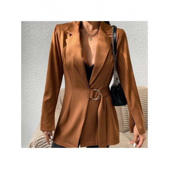 Ladies New Solid Long Sleeve Blazer Coats