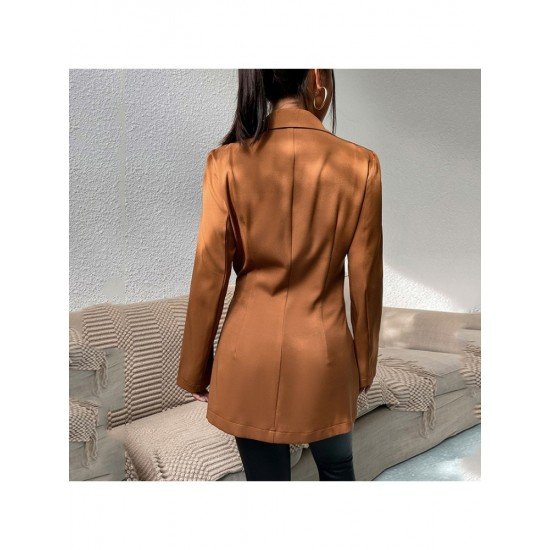 Ladies New Solid Long Sleeve Blazer Coats