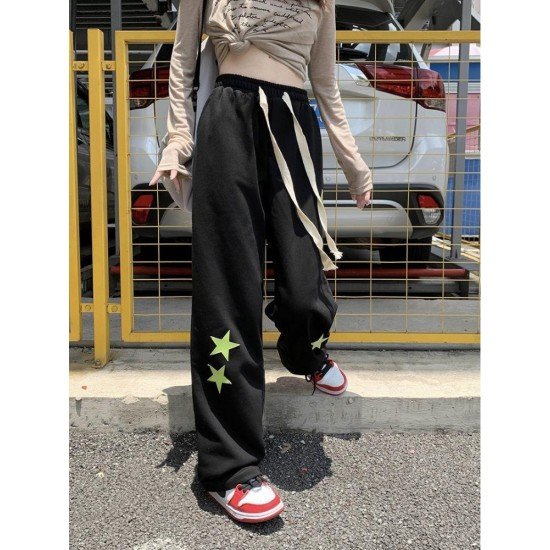 Casual Drawstring Star Trousers For Women