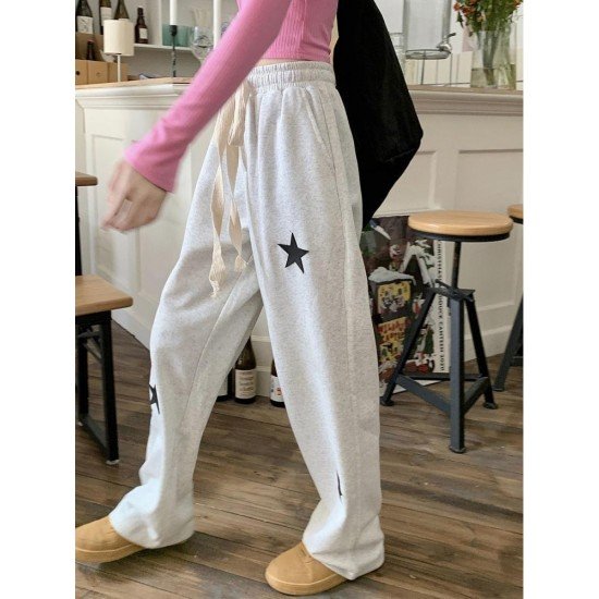 Casual Drawstring Star Trousers For Women