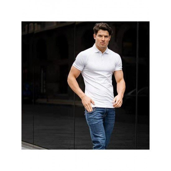  Summer Pure Color Short Sleeve Men's POLO Shirt