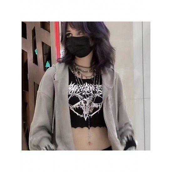  Sexy Crew Neck Digital Printing Crop Vest