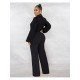  Sexy Pure Color Long Sleeve Women's Jumpsuit