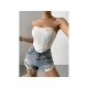  2022 Fishbone Backless Strapless Women's Irregular Vest