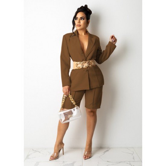  OL Style Pure Color Laple Women's Suit