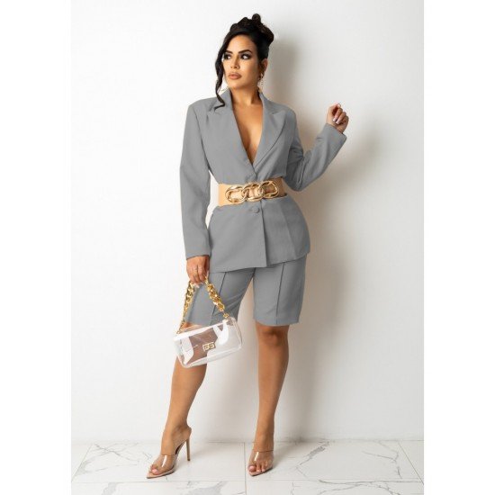  OL Style Pure Color Laple Women's Suit