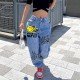  Stylish Letter Print Women's Denim Jeans