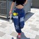  Stylish Letter Print Women's Denim Jeans