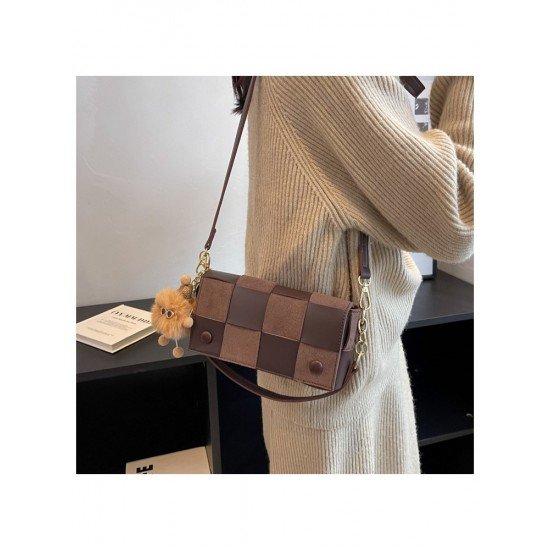 Cute Grid Patchwork Black Shoulder Bags