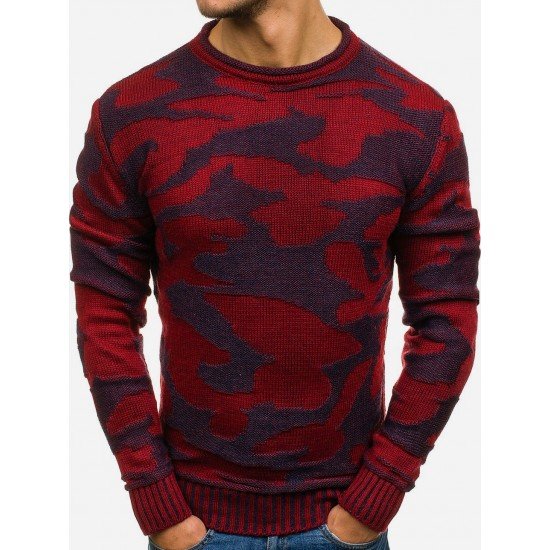  Casual Loose Round Neck Men Knitwear