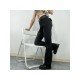 New Fashion Black Straight Leg Jean Trousers