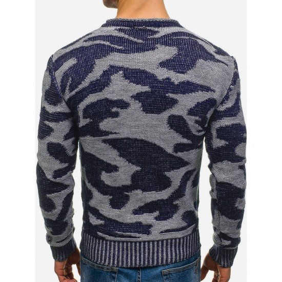  Casual Loose Round Neck Men Knitwear