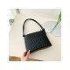  Fashion PU Pure Color Pleated Shoulder Bag