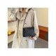  Fashion PU Pure Color Pleated Shoulder Bag