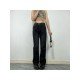 New Fashion Black Straight Leg Jean Trousers