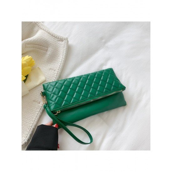 Casual Street Ladies Rhombus Lattice White Clutch Bags