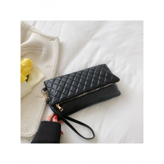 Casual Street Ladies Rhombus Lattice White Clutch Bags