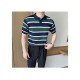 Men's Color-Block Striped Short Sleeve Polo Shirt