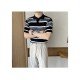 Men's Color-Block Striped Short Sleeve Polo Shirt