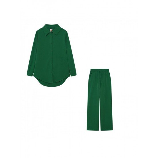  Pure Color Casual Women's Trouser Sets