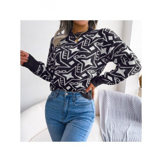 Star Pattern Casual Pullover Sweaters