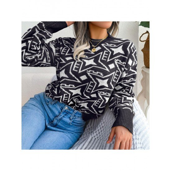 Star Pattern Casual Pullover Sweaters