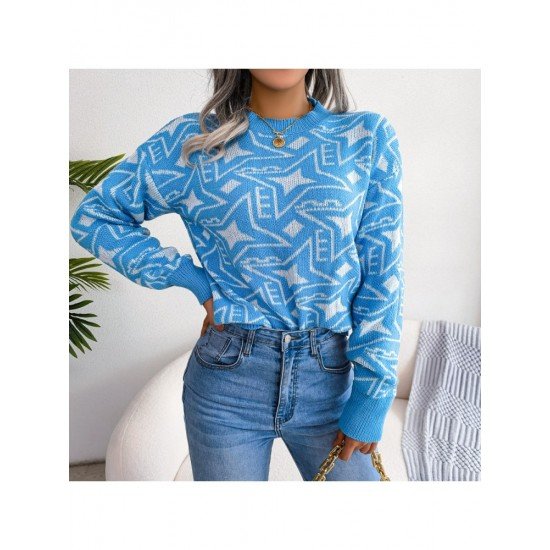 Star Pattern Casual Pullover Sweaters