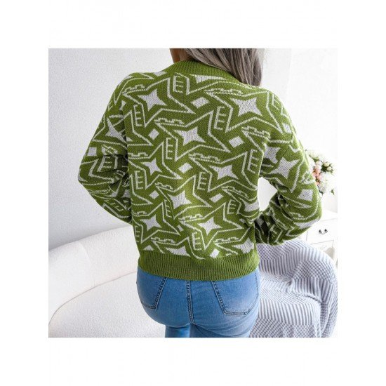 Star Pattern Casual Pullover Sweaters