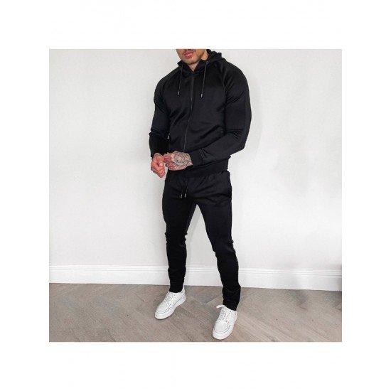 Sports Jogger Hooded Top And Pant Sets Men