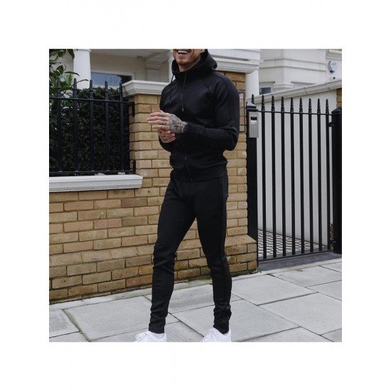 Sports Jogger Hooded Top And Pant Sets Men