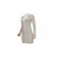  Sexy Pure Color Ruched Women's Long Sleeve Dress