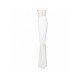 Irregular Ladies White Elastic Waist Flare Trousers 