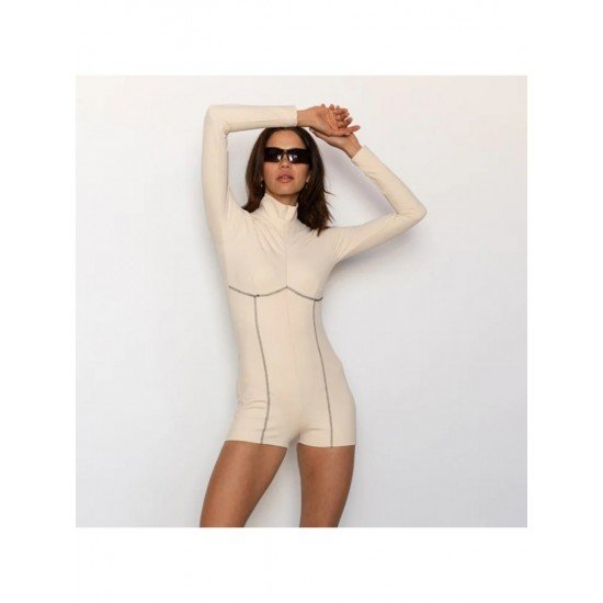 Fall Skinny Zipper Up Long Sleeve Rompers