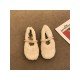  Pure Color Plush Women's Fur Flat Shoes